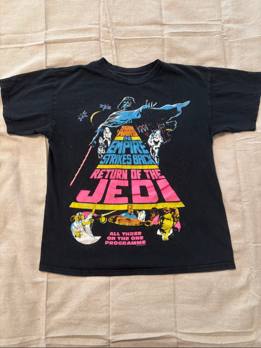 Star Wars Black Short Sleeve Tee with Colorful Return of the Jedi Graphic small